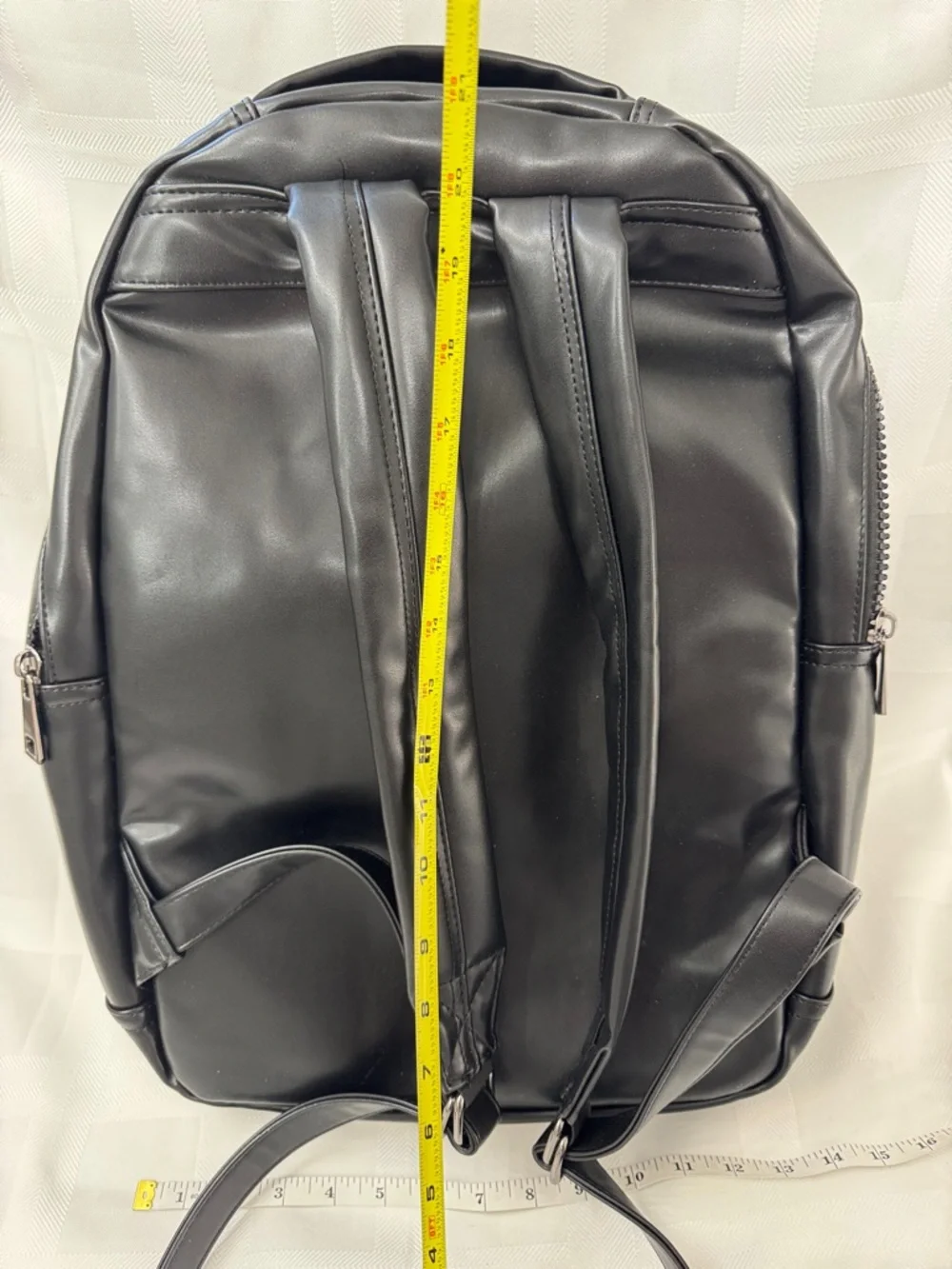 Men's Black Skull Embossed Backpack - Gothic Streetwear Faux Leather Backpack